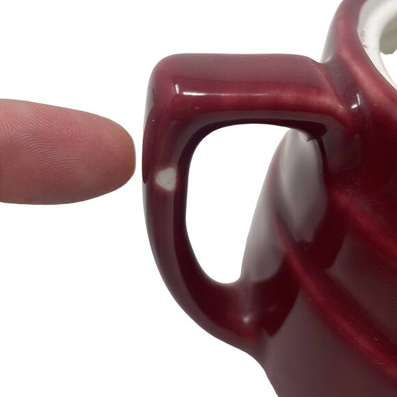 Three piece maroon Coorsite Pottery teapot infuser - Picture 5 of 12